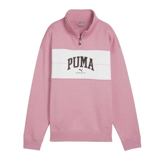 Mauved Out - Front - Puma Womens-Ladies Colour Block Zip Neck Sweatshirt