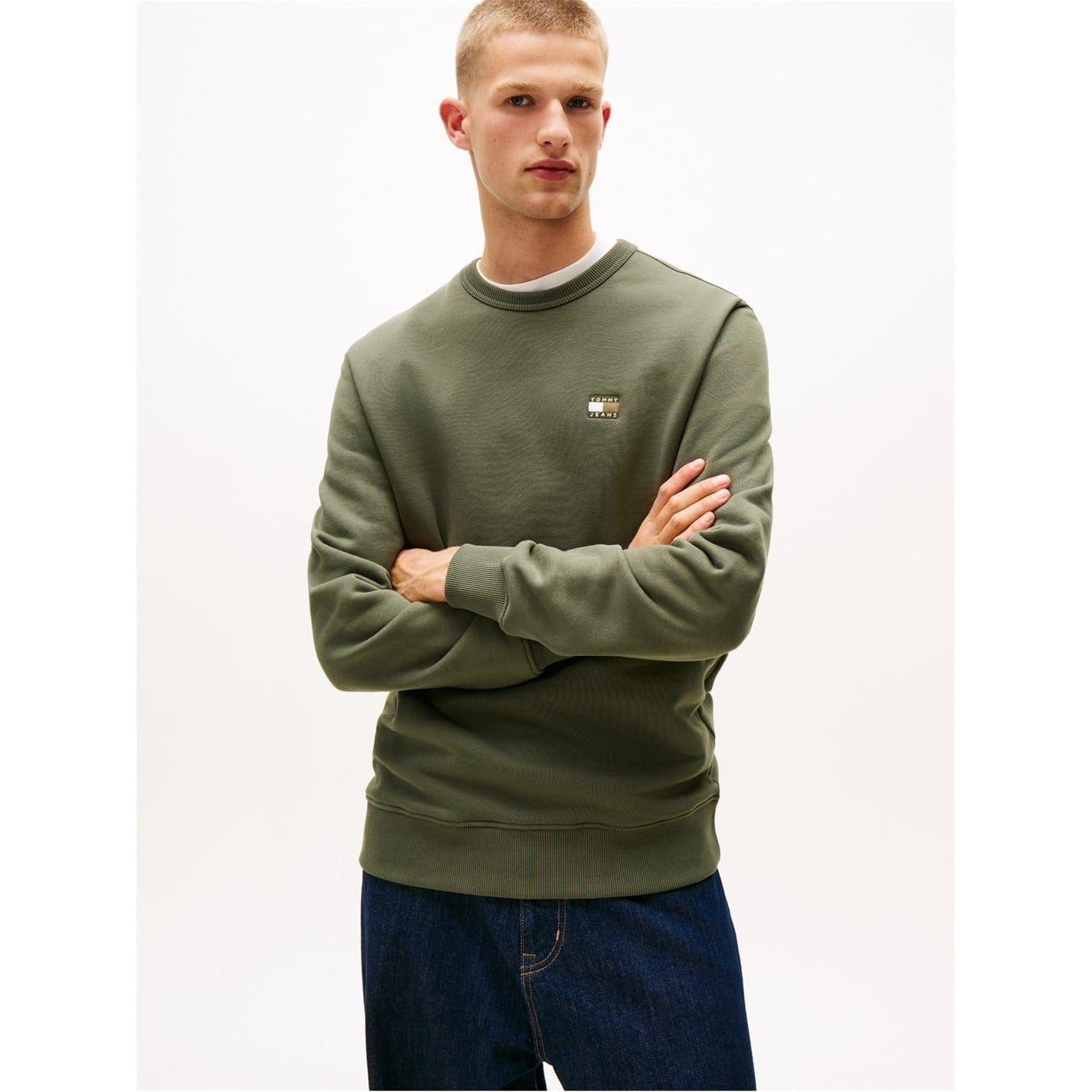 Pewter - Back - Tommy Jeans Mens Logo Sweatshirt