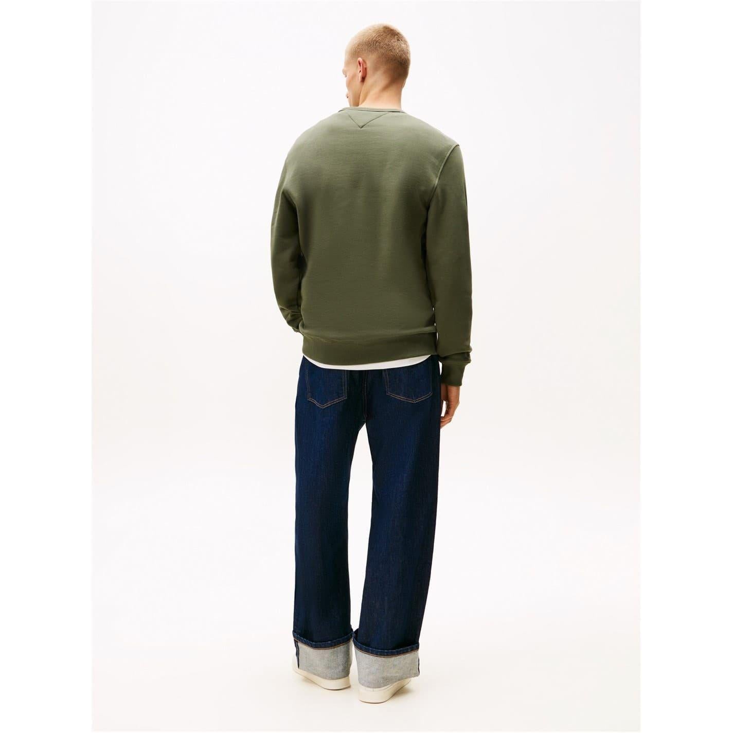 Pewter - Side - Tommy Jeans Mens Logo Sweatshirt