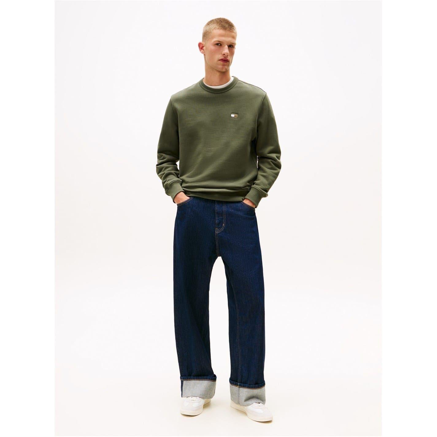 Pewter - Lifestyle - Tommy Jeans Mens Logo Sweatshirt
