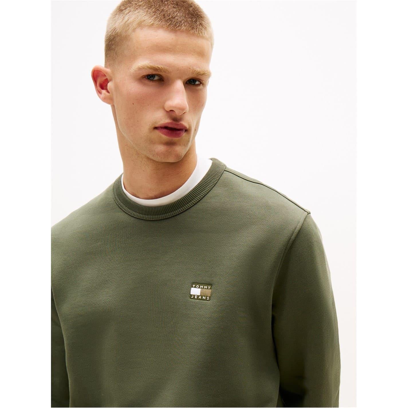 Pewter - Pack Shot - Tommy Jeans Mens Logo Sweatshirt