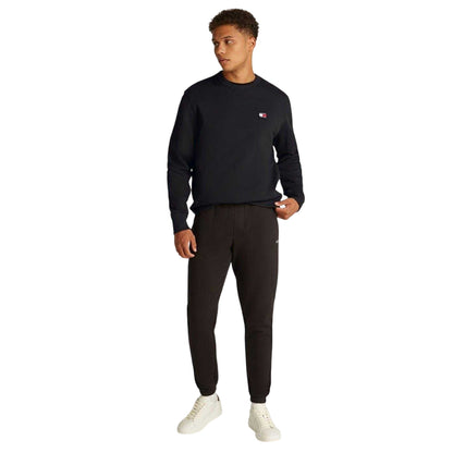 Black - Side - Tommy Jeans Mens Logo Sweatshirt