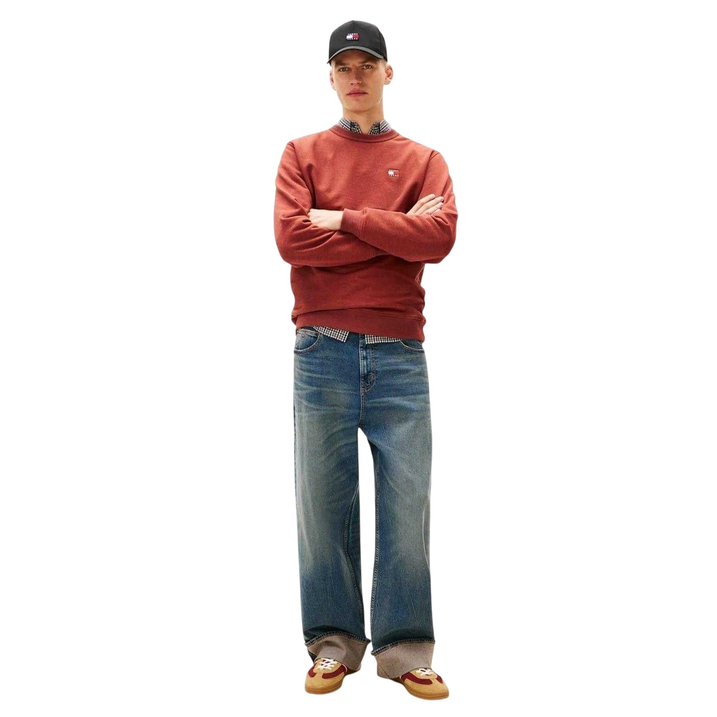 Terracotta - Side - Tommy Jeans Mens Logo Sweatshirt