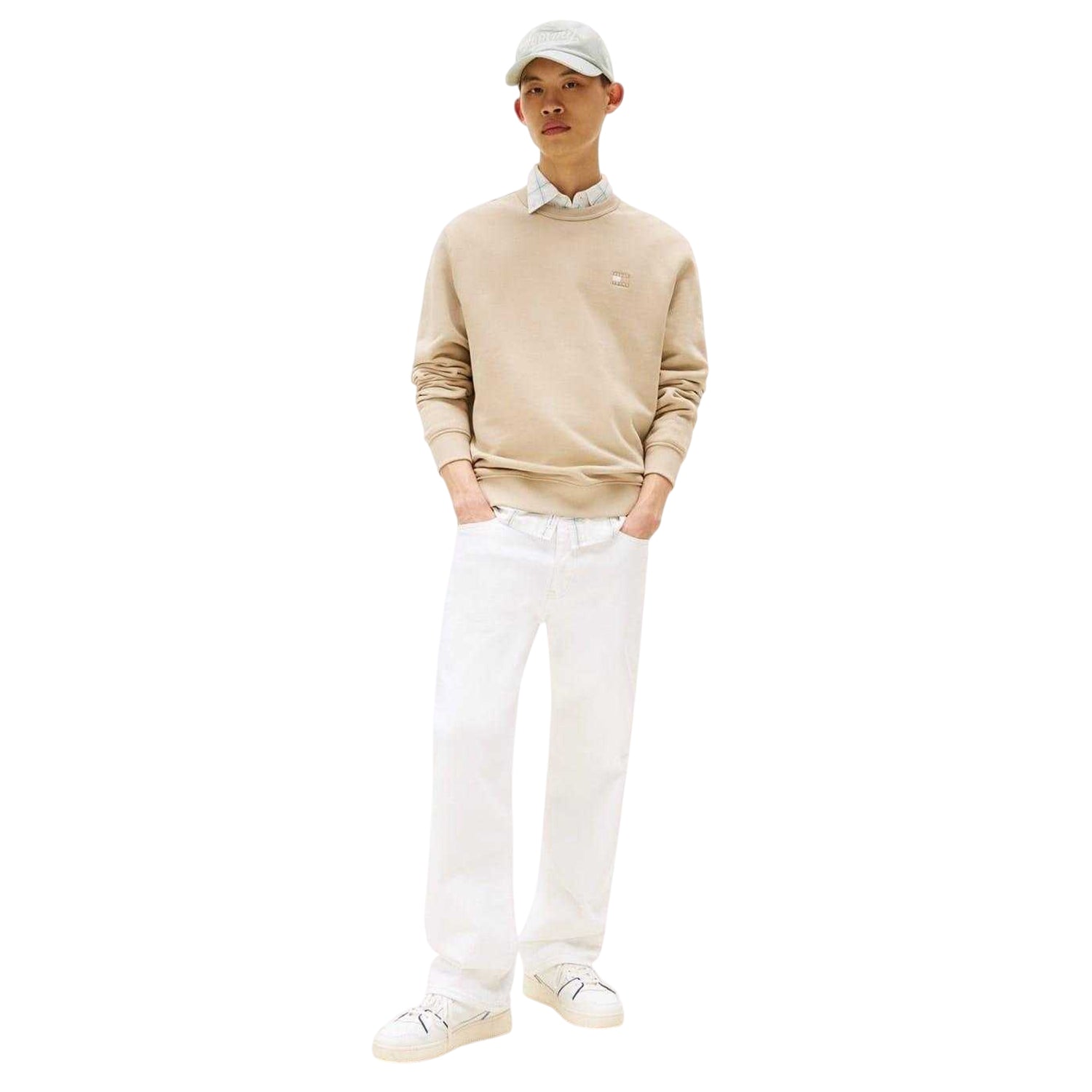 Tonal Grey - Side - Tommy Jeans Mens Logo Sweatshirt