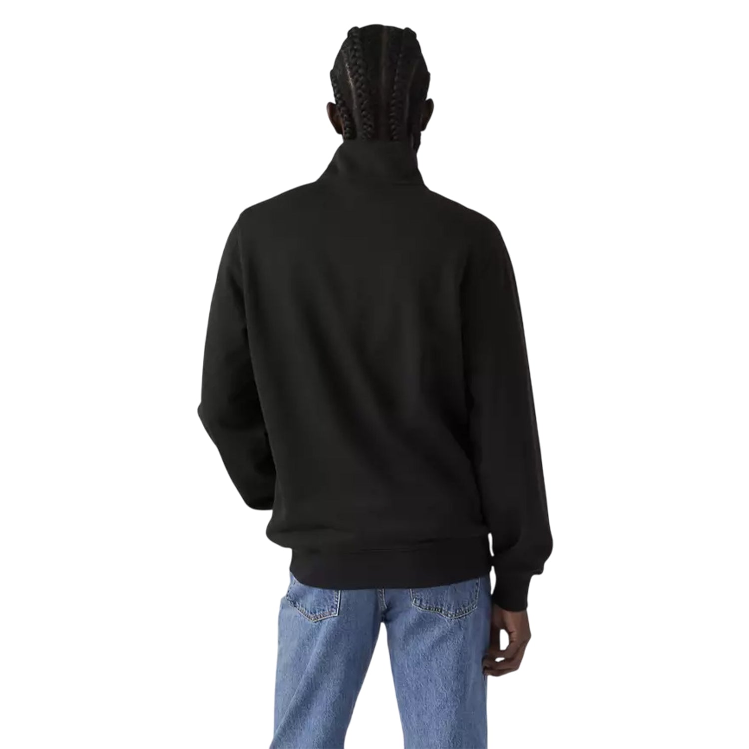 Black - Back - Levis Mens Logo Quarter Zip Sweatshirt