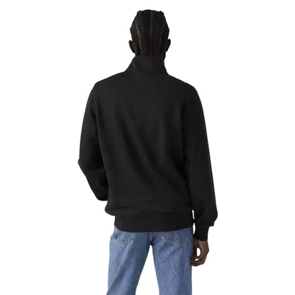 Black - Back - Levis Mens Logo Quarter Zip Sweatshirt