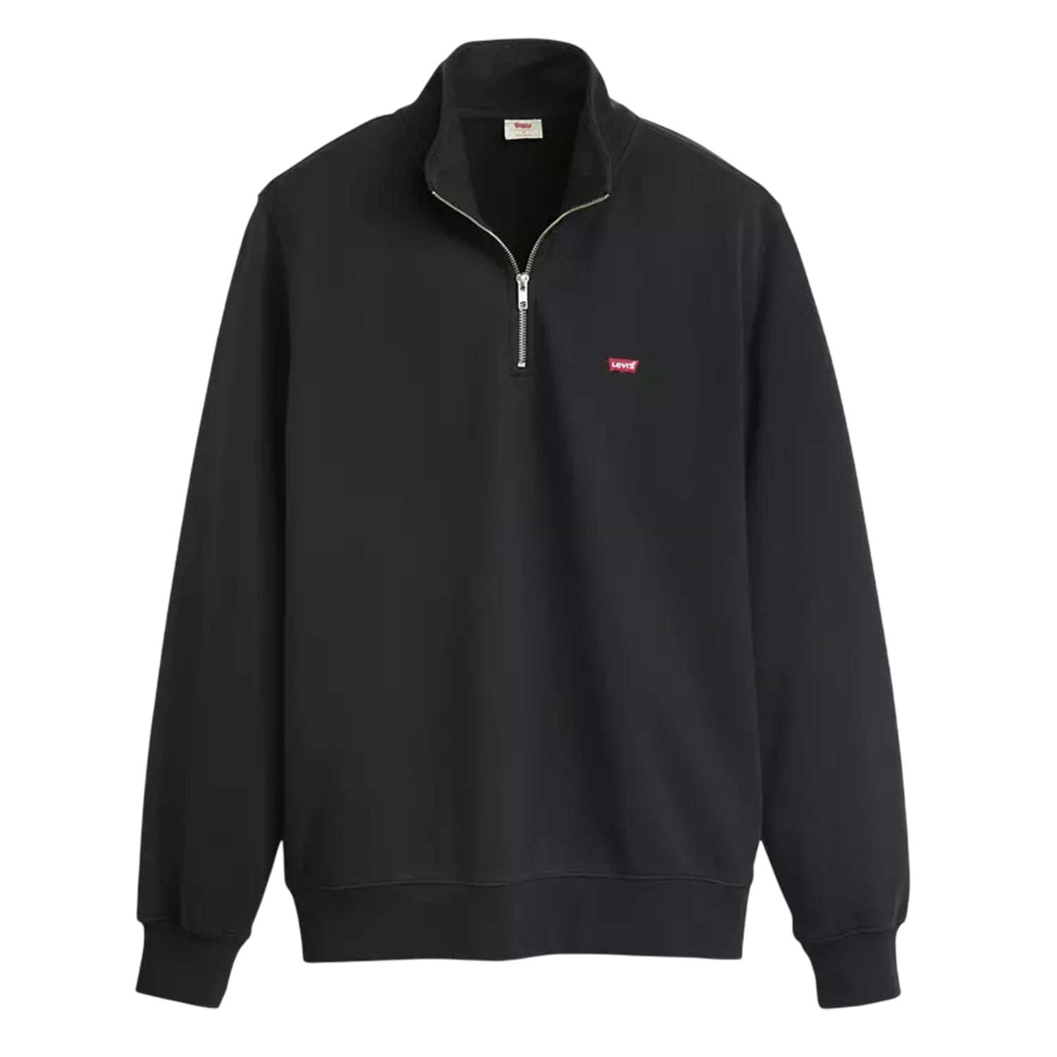 Black - Front - Levis Mens Logo Quarter Zip Sweatshirt