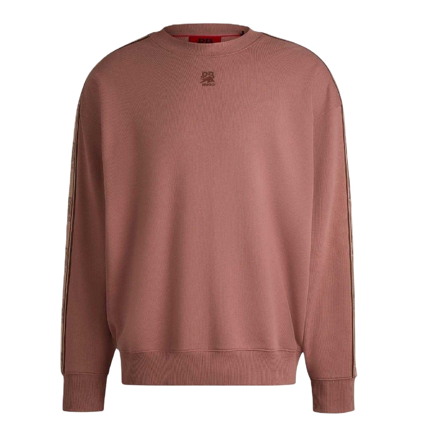 Pink - Front - Hugo Mens Red Label Cotton Branded Tape Sweatshirt