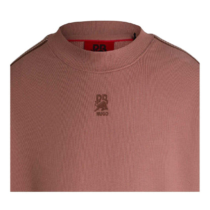 Pink - Back - Hugo Mens Red Label Cotton Branded Tape Sweatshirt
