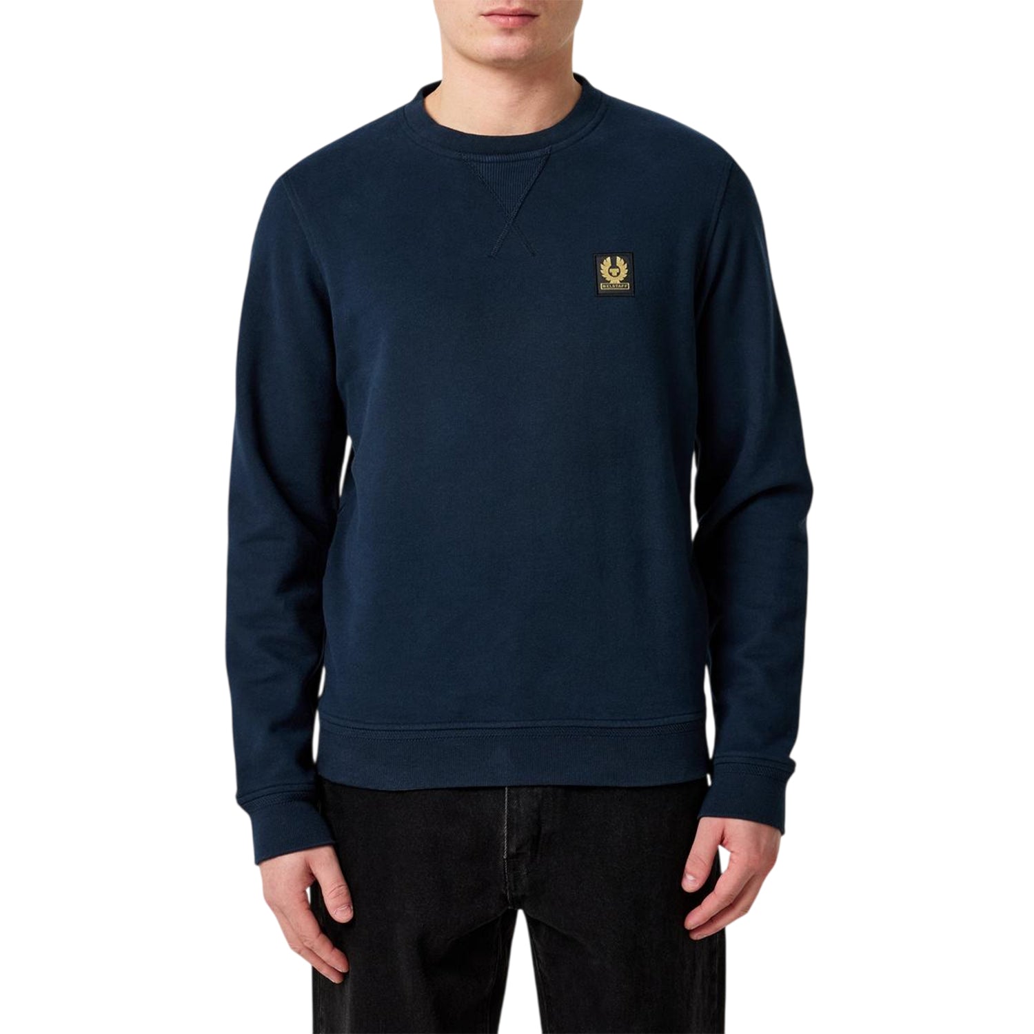 Ink - Side - Belstaff Mens Embroidered Logo Cotton Sweatshirt