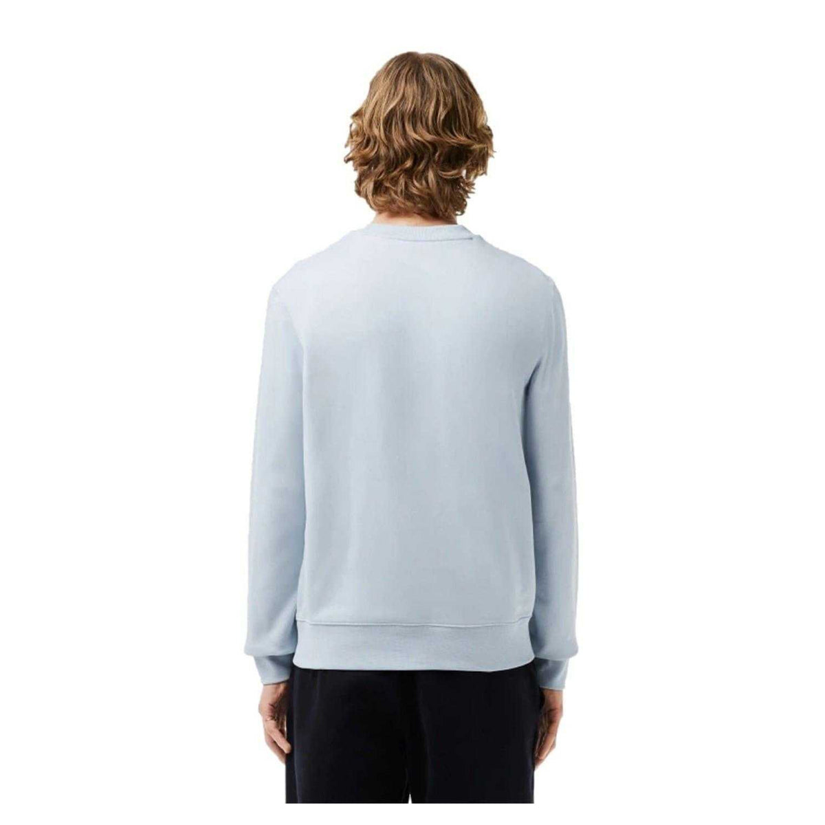Blue - Back - Lacoste Mens Flock Print Fleece Sweatshirt