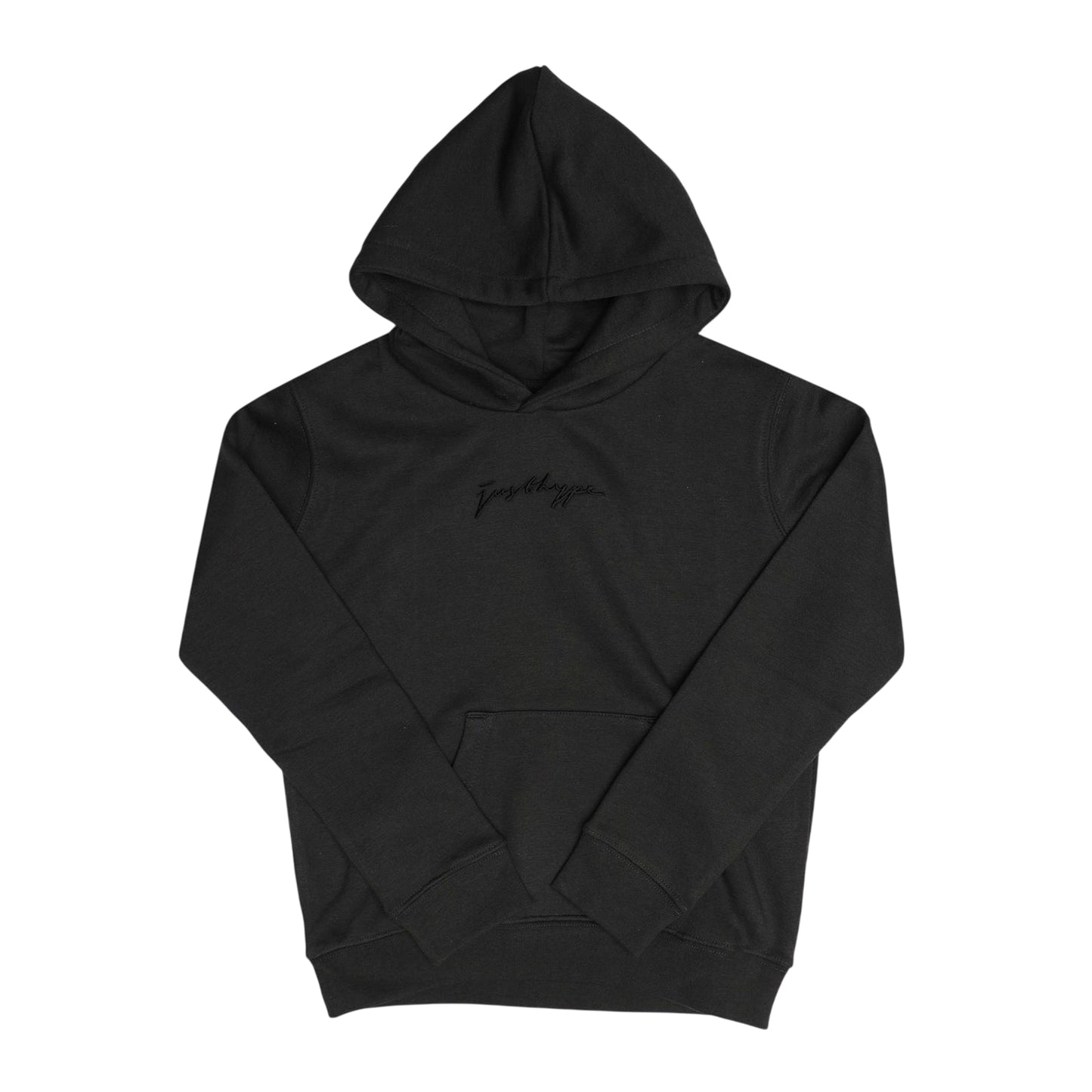 Black - Front - Hype Childrens-Kids Hooded Regular Long-Sleeved Sweatshirt
