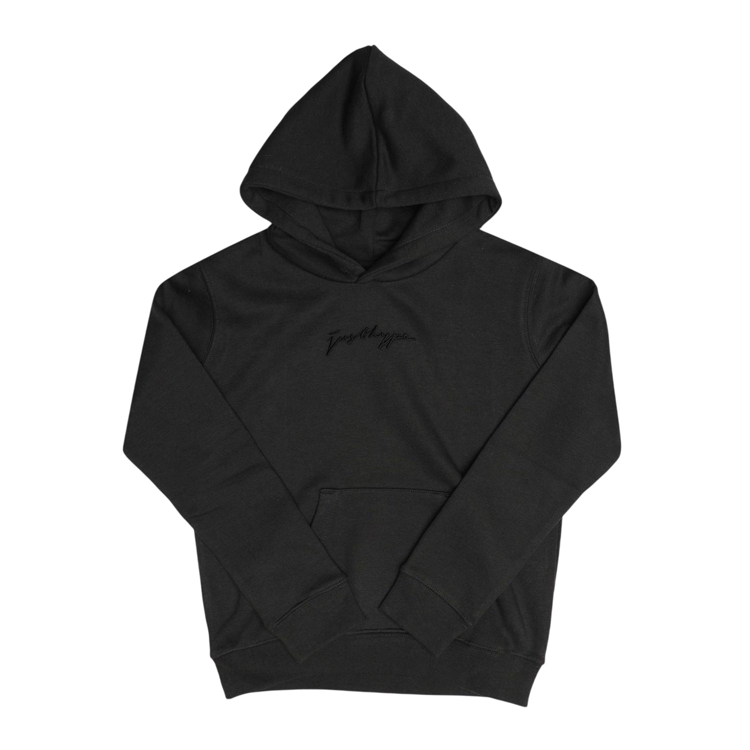 Black - Front - Hype Childrens-Kids Hooded Regular Long-Sleeved Sweatshirt