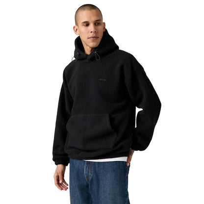 Black - Side - Levis Mens Hooded Long-Sleeved Sweatshirt