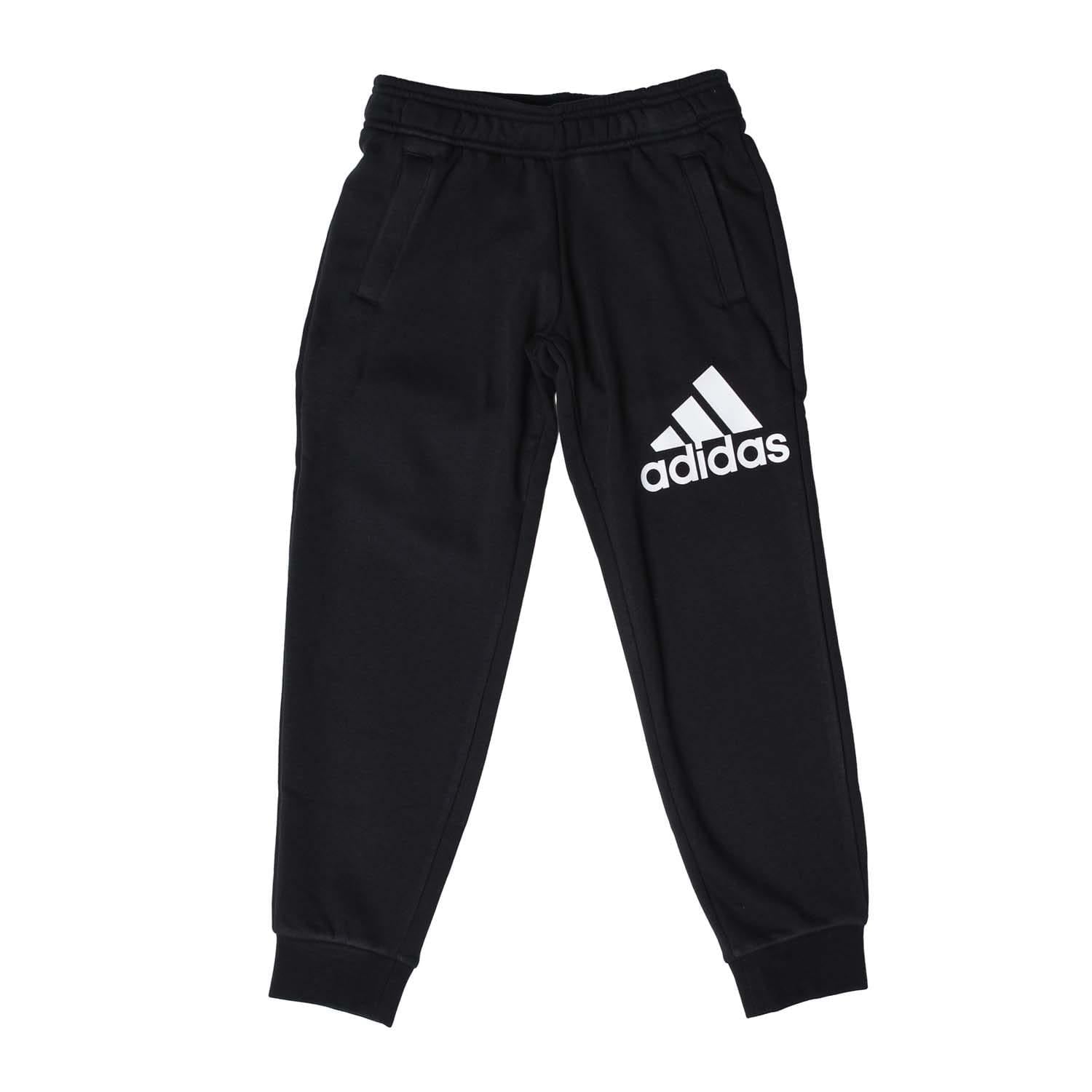 Black - Front - Adidas Boys Essentials Cotton Jogging Bottoms