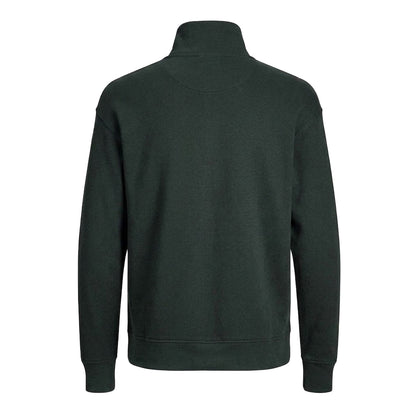 Forest - Back - Jack And Jones Mens Quarter Zip Regular Sweatshirt