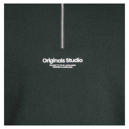 Forest - Side - Jack And Jones Mens Quarter Zip Regular Sweatshirt