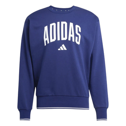 Blue-White - Front - Adidas Mens Collegiate Logo Sweatshirt