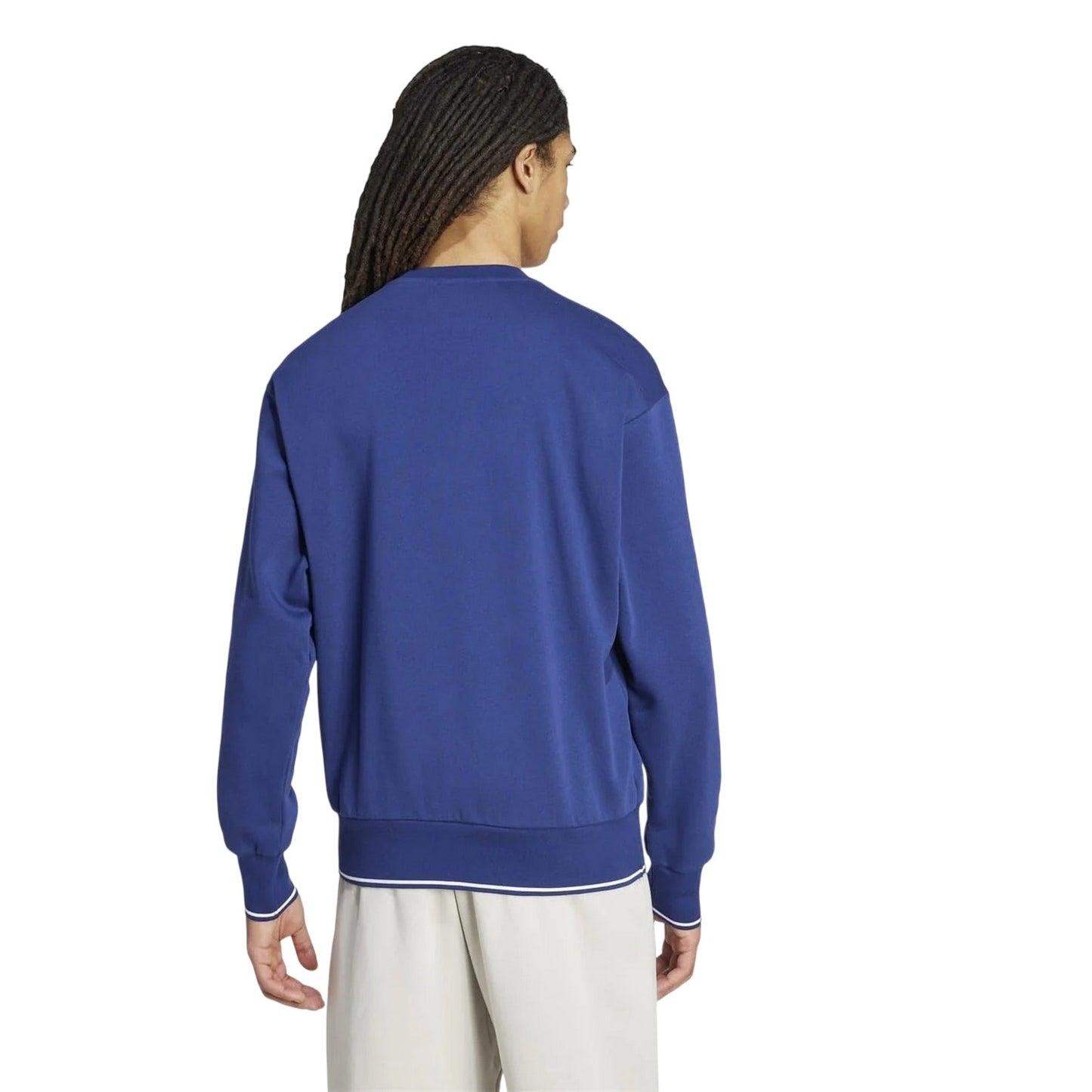 Blue-White - Back - Adidas Mens Collegiate Logo Sweatshirt