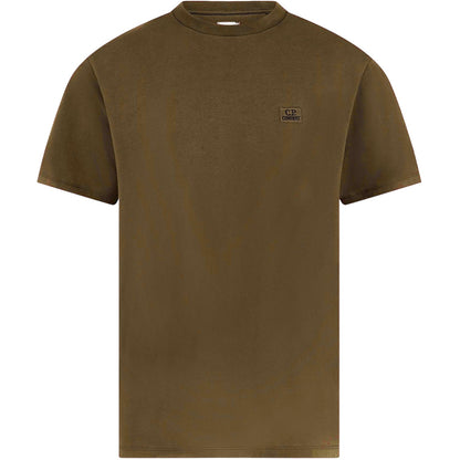 Ivy Green - Front - C.P. Company Mens 30-1 Tonal Logo Jersey T-Shirt