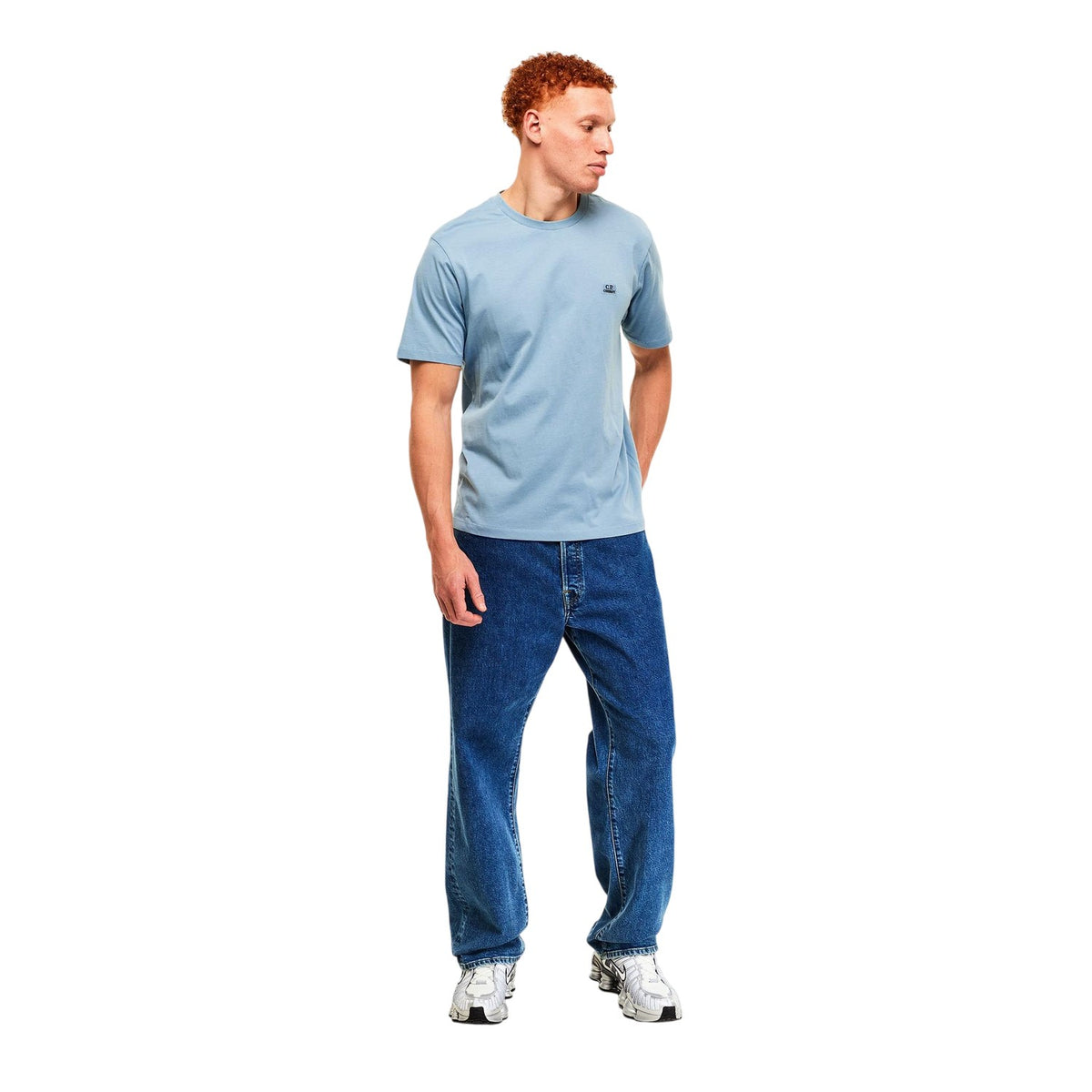 Blue - Lifestyle - C.P. Company Mens 30-1 Tonal Logo Jersey T-Shirt