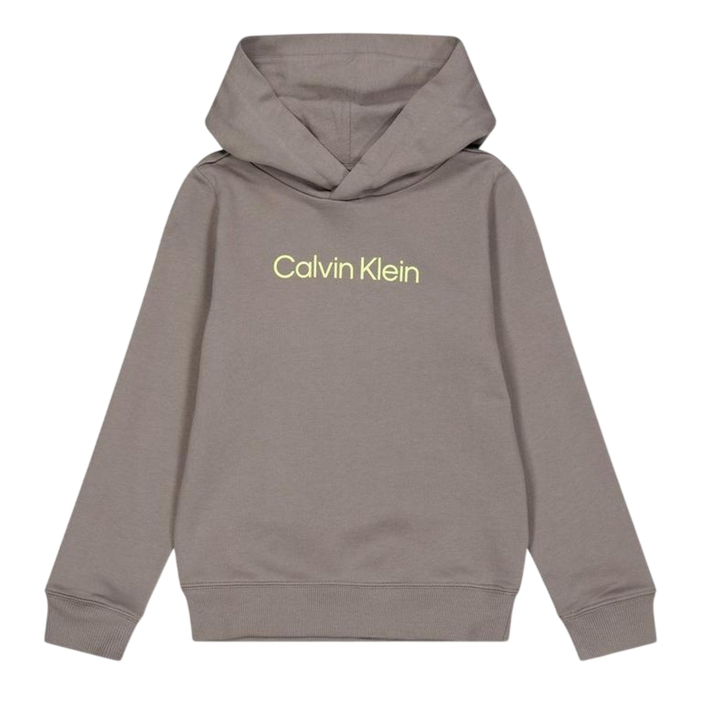 Granite Grey - Front - Calvin Klein Childrens-Kids Logo Regular Hoodie