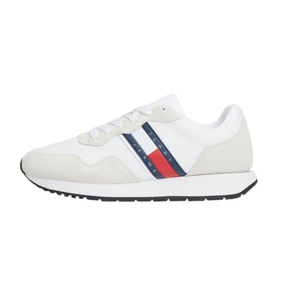 White - Side - Tommy Jeans Mens Modern Suede Trainers