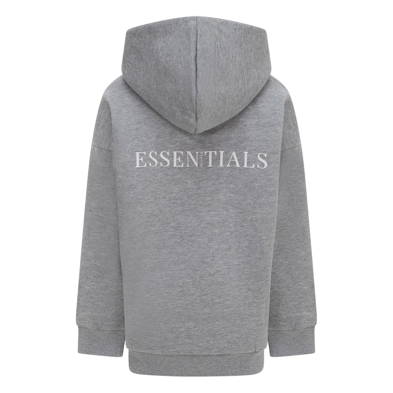 Grey Marl - Back - Blank Essentials Unisex Adult Core Puffer Hoodie