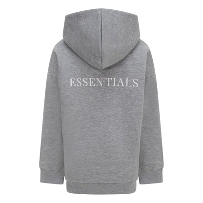 Grey Marl - Back - Blank Essentials Unisex Adult Core Puffer Hoodie