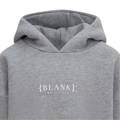 Grey Marl - Side - Blank Essentials Unisex Adult Core Puffer Hoodie
