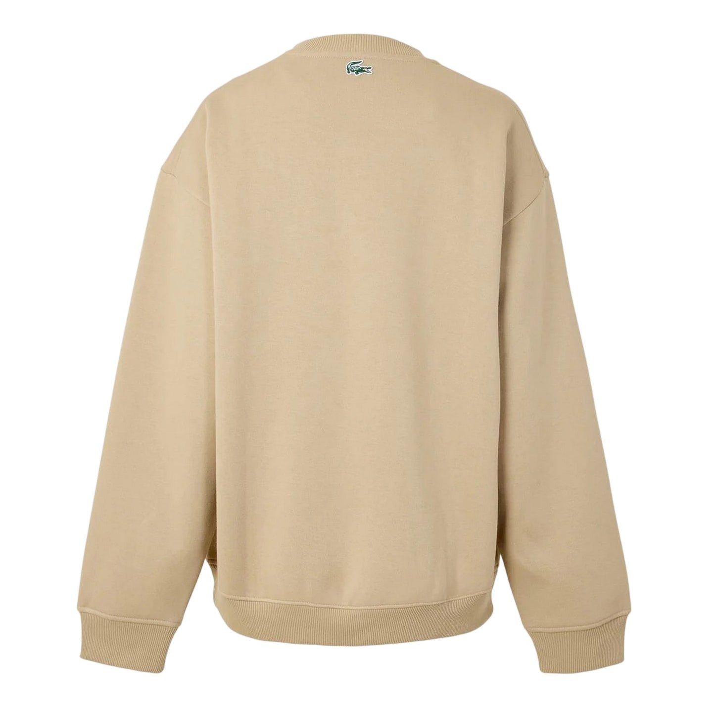Beige - Back - Lacoste Womens-Ladies Crew Neck Regular Long-Sleeved Sweatshirt
