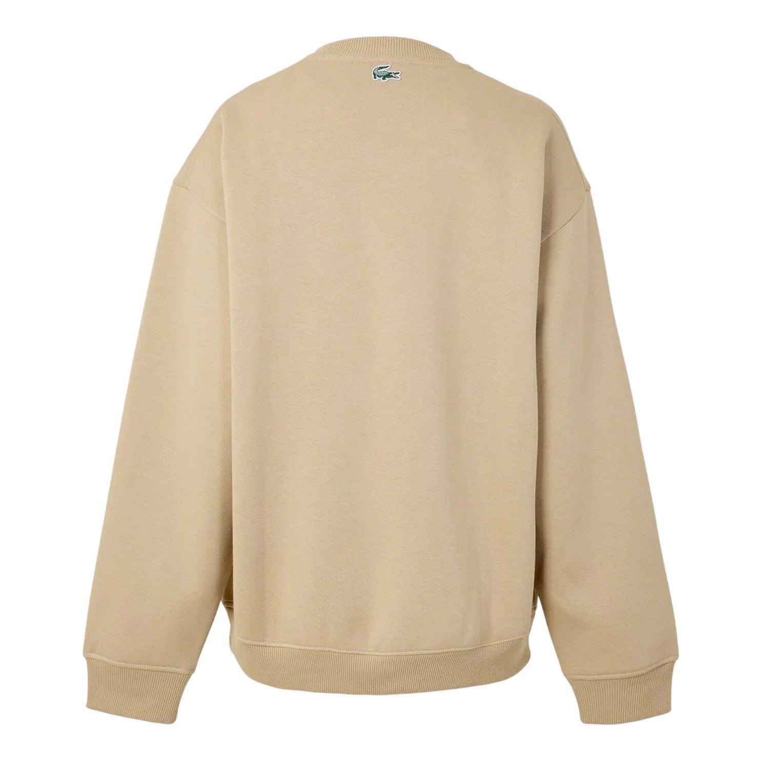 Beige - Back - Lacoste Womens-Ladies Crew Neck Regular Long-Sleeved Sweatshirt