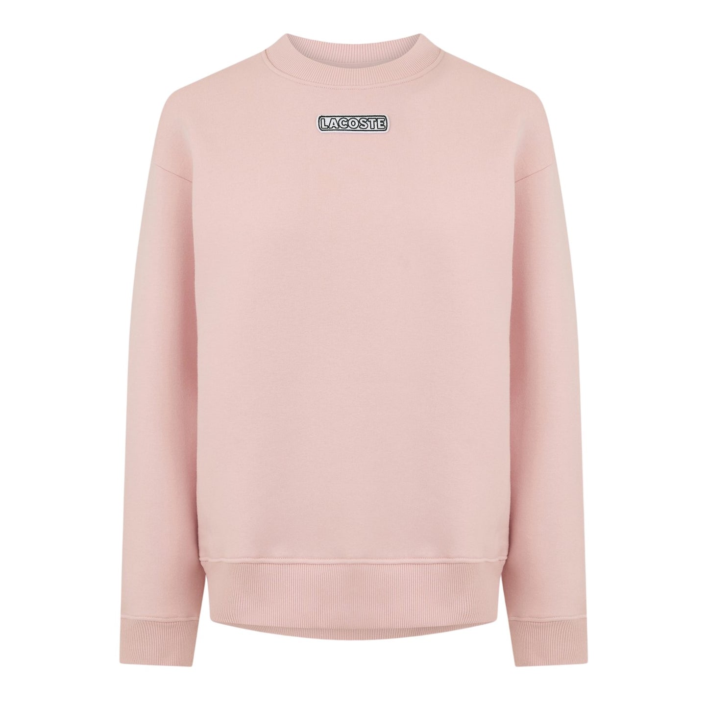 Pink - Front - Lacoste Womens-Ladies Crew Neck Regular Long-Sleeved Sweatshirt