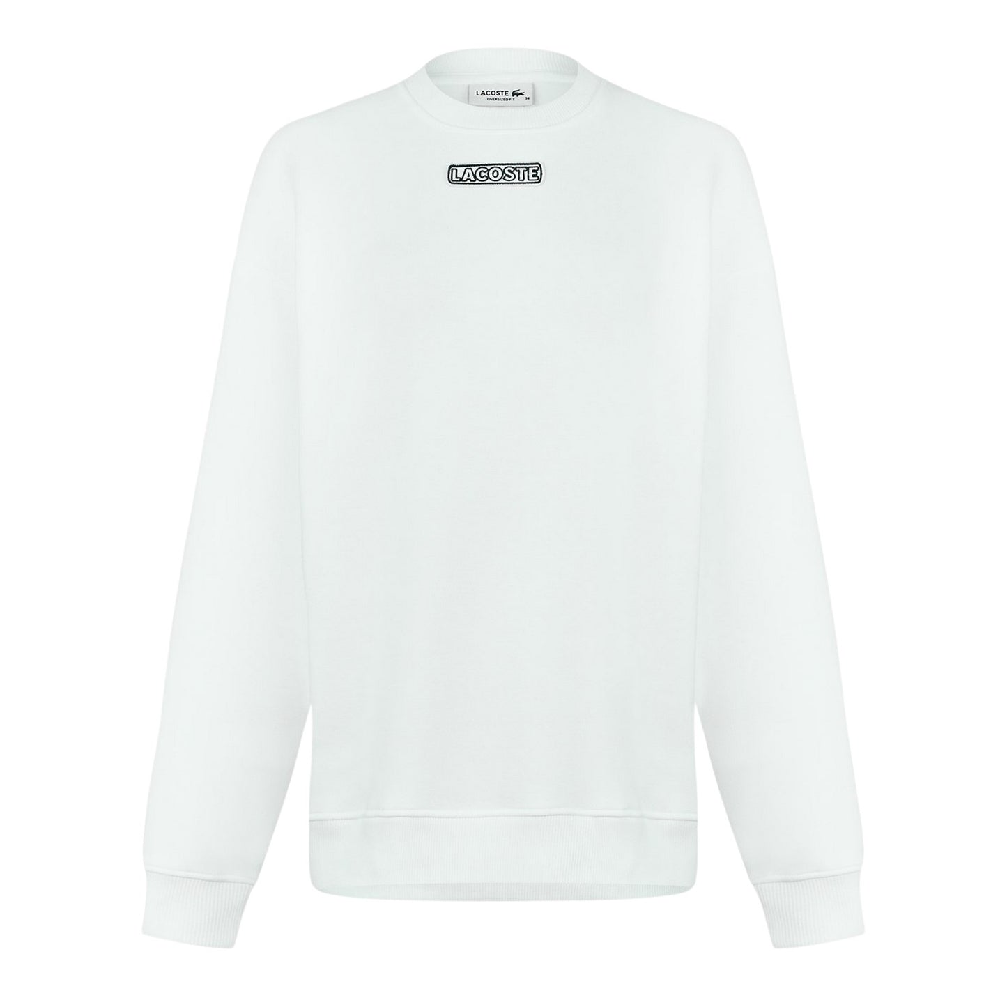 White - Front - Lacoste Womens-Ladies Crew Neck Regular Long-Sleeved Sweatshirt