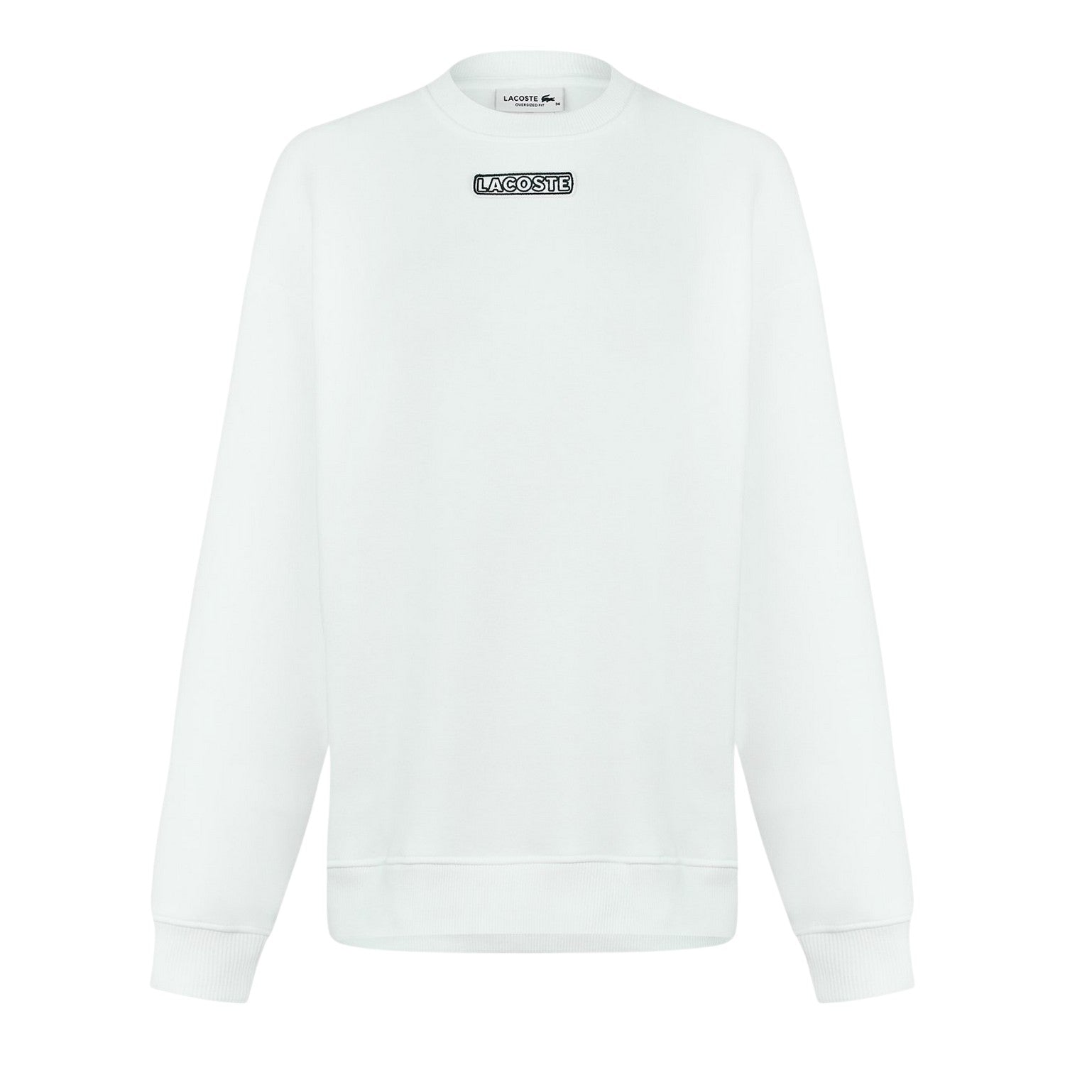 White - Front - Lacoste Womens-Ladies Crew Neck Regular Long-Sleeved Sweatshirt