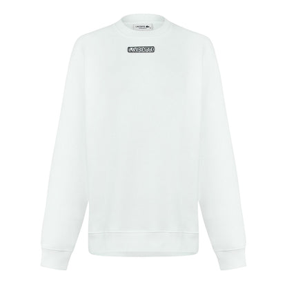 White - Front - Lacoste Womens-Ladies Crew Neck Regular Long-Sleeved Sweatshirt