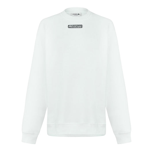White - Front - Lacoste Womens-Ladies Crew Neck Regular Long-Sleeved Sweatshirt