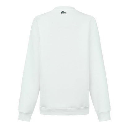 White - Back - Lacoste Womens-Ladies Crew Neck Regular Long-Sleeved Sweatshirt