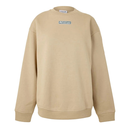 Beige - Front - Lacoste Womens-Ladies Crew Neck Regular Long-Sleeved Sweatshirt