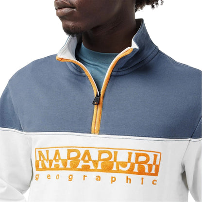 White - Lifestyle - Napapijri Mens Saturnia Colour Block Sweatshirt