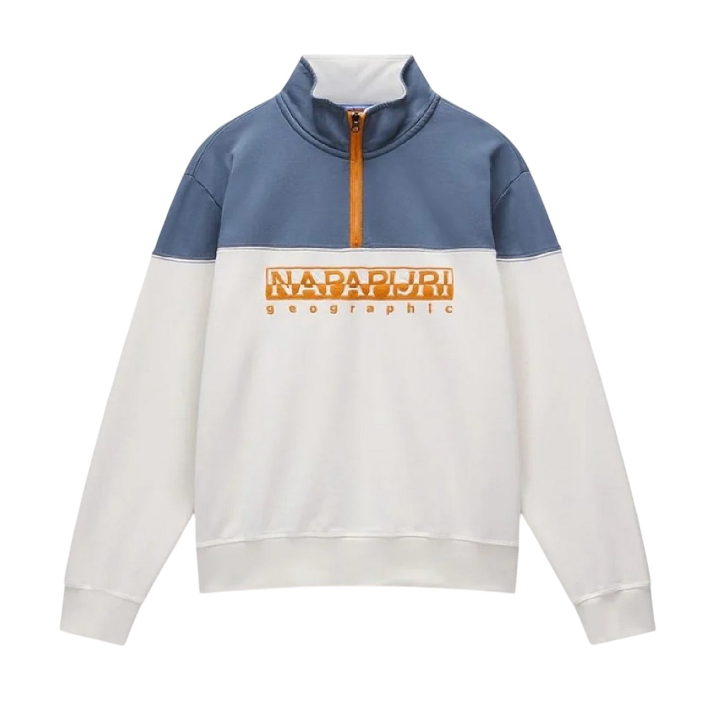 White - Front - Napapijri Mens Saturnia Colour Block Sweatshirt
