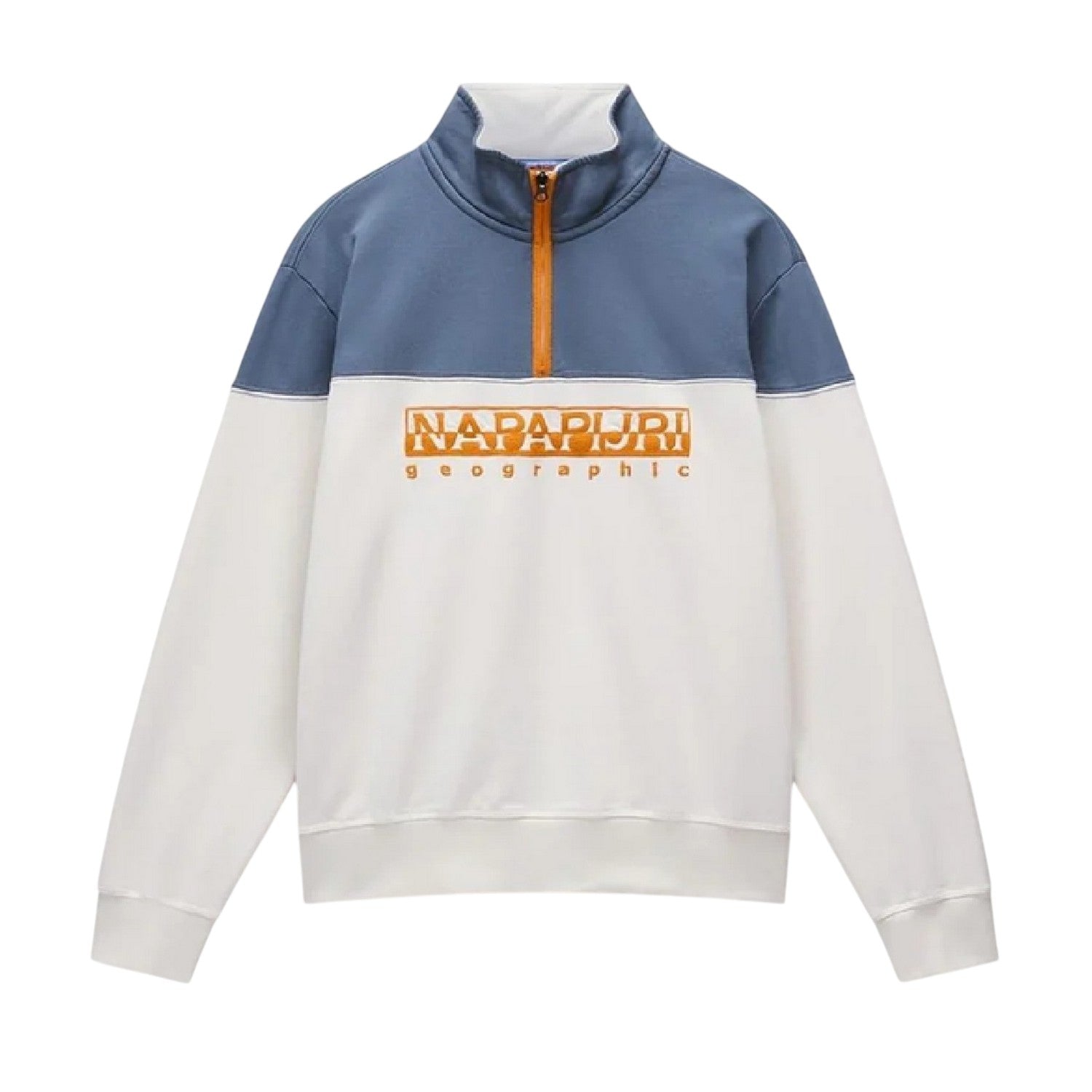 White - Front - Napapijri Mens Saturnia Colour Block Sweatshirt