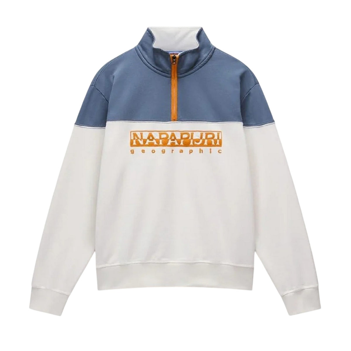 White - Front - Napapijri Mens Saturnia Colour Block Sweatshirt