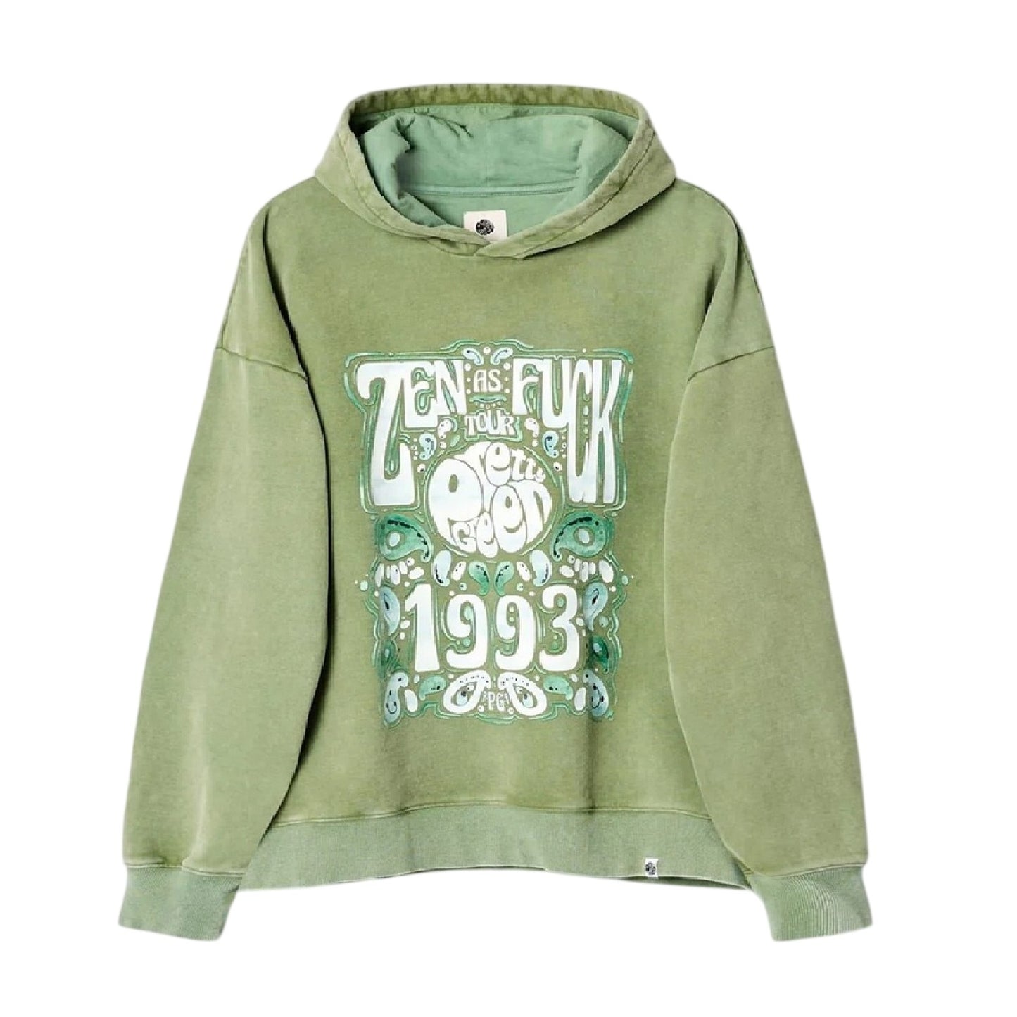 Green - Front - Pretty Green Mens Zen Relaxed Fit Hoodie