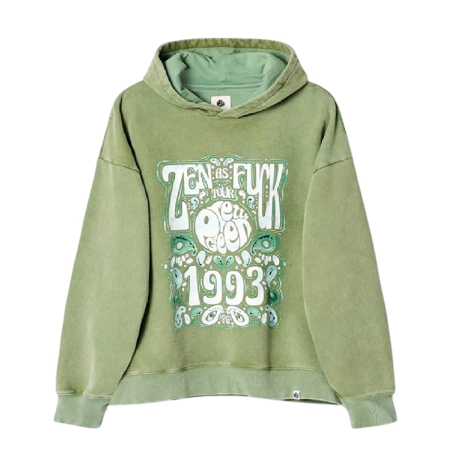 Green - Front - Pretty Green Mens Zen Relaxed Fit Hoodie