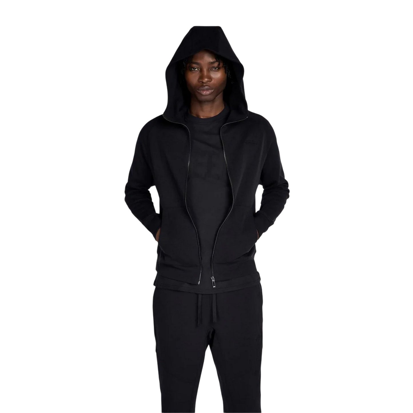 Black - Lifestyle - No Fear Mens Logo Cotton Full Zip Hoodie