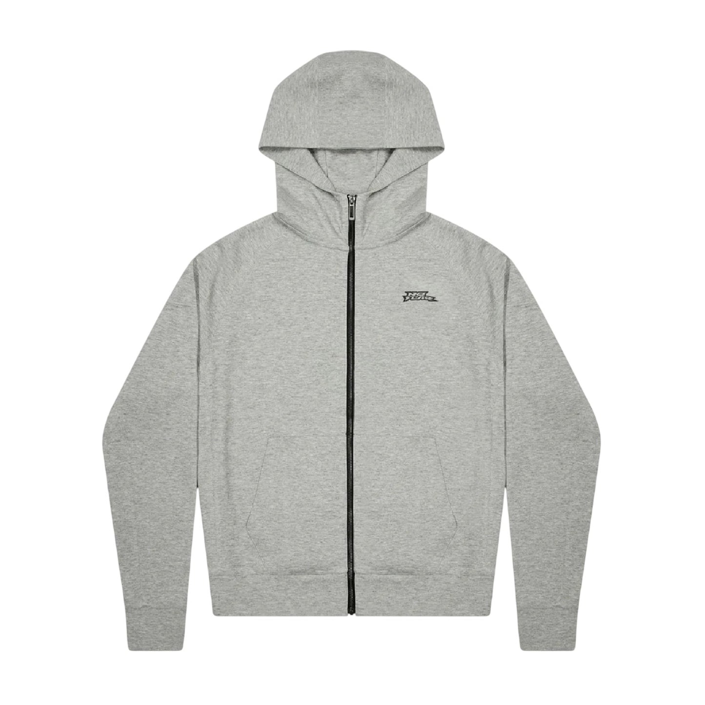Grey - Front - No Fear Mens Logo Cotton Full Zip Hoodie