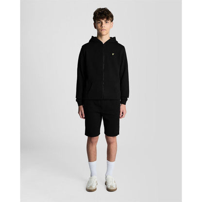 Black - Side - Lyle & Scott Childrens-Kids Fleece Logo Shorts