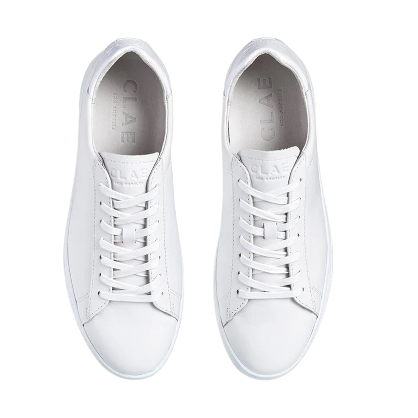 White - Side - CLAE Childrens-Kids Bradley Leather Low Trainers