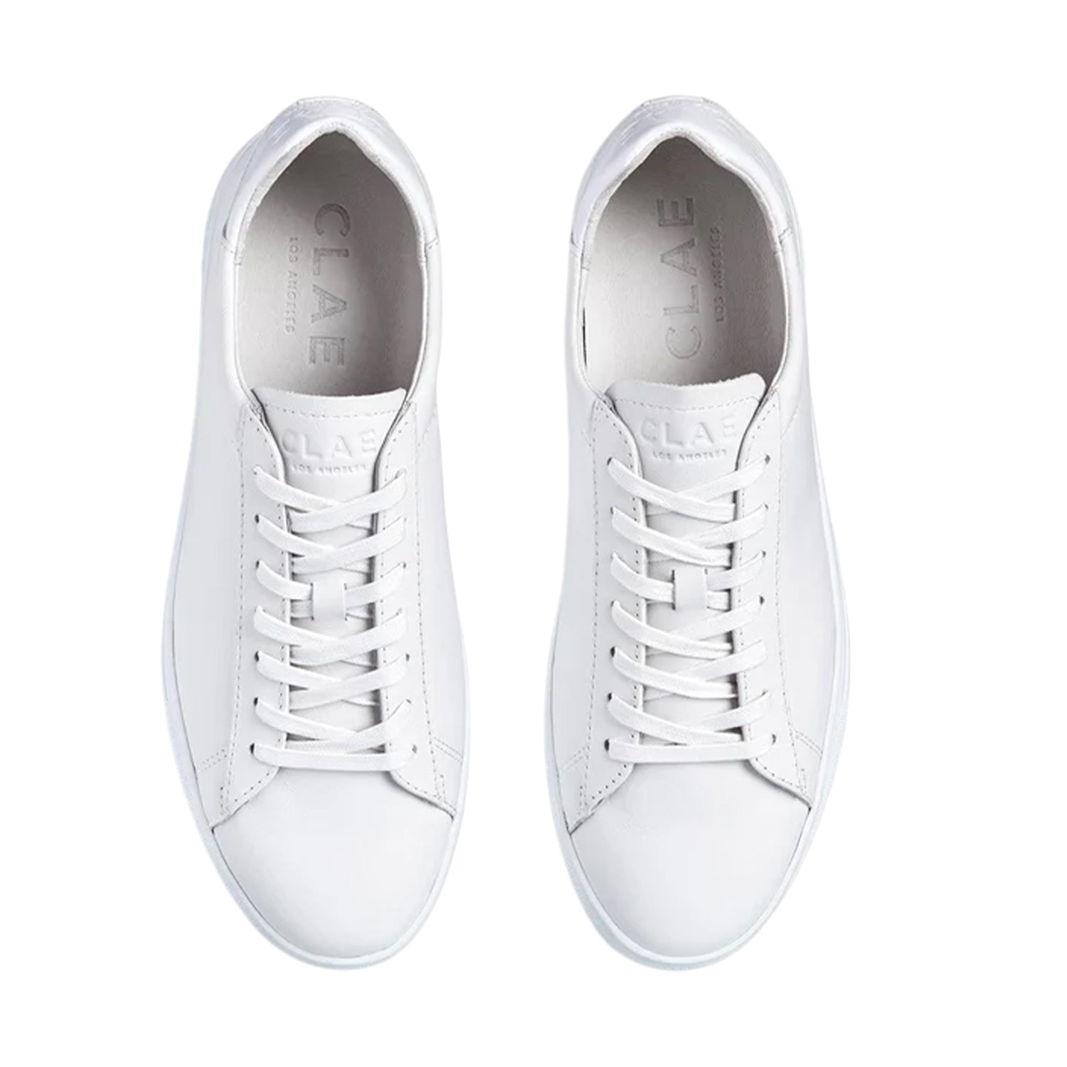 White - Side - CLAE Childrens-Kids Bradley Leather Low Trainers